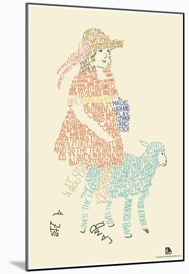 Mary Had A Little Lamb Text Poster-null-Mounted Poster