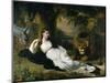 Mary Hall in the Character of Una-Benjamin West-Mounted Premium Giclee Print