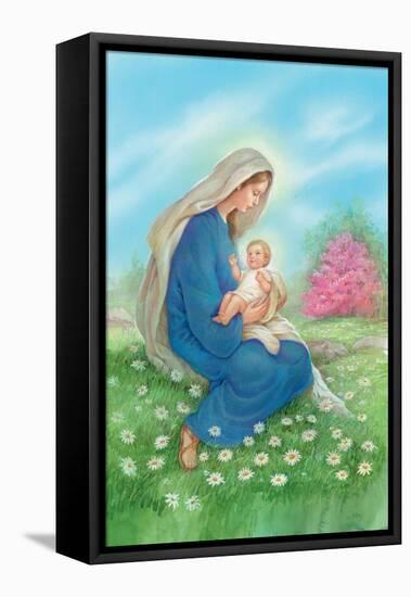 Mary Holding Baby Jesus-Christo Monti-Framed Stretched Canvas