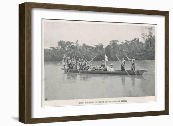 Mary Kingsley on the Ogowe River, Gabon, During Her Travels There Between 1862 and 1900-null-Framed Art Print