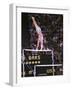 Mary Lou Retton on the Uneven Bars at the Los Angeles Olympic Games-null-Framed Photographic Print