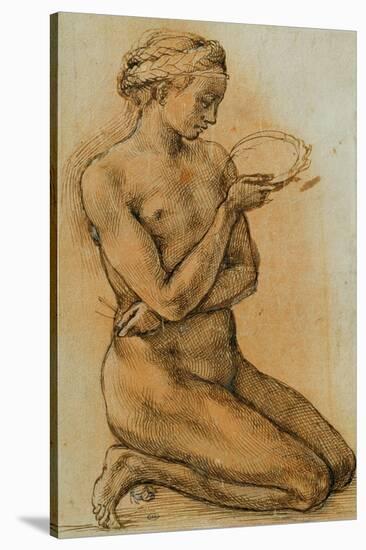 Mary Magdalen Contemplating the Crown of Thorns-Michelangelo Buonarroti-Stretched Canvas