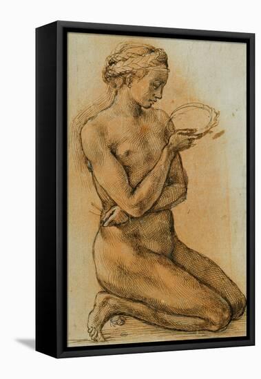 Mary Magdalen Contemplating the Crown of Thorns-Michelangelo Buonarroti-Framed Stretched Canvas