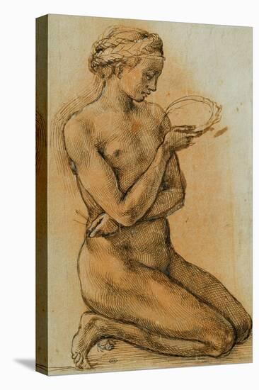 Mary Magdalen Contemplating the Crown of Thorns-Michelangelo Buonarroti-Stretched Canvas