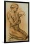 Mary Magdalen Contemplating the Crown of Thorns-Michelangelo Buonarroti-Framed Giclee Print