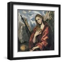 Mary Magdalen in Penitence-El Greco-Framed Art Print