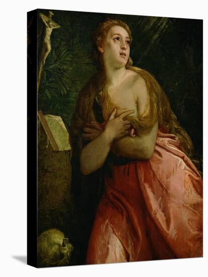 Mary Magdalen Penitent, 1583-Paolo Veronese-Stretched Canvas