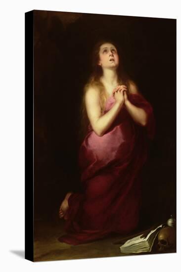 Mary Magdalene, 1650-55-Bartolome Esteban Murillo-Stretched Canvas