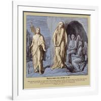 Mary Magdalene at Jesus' tomb, Gospel of John-Julius Schnorr von Carolsfeld-Framed Giclee Print