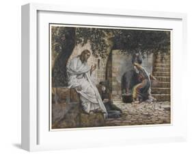 Mary Magdalene at the Feet of Jesus, Illustration from 'The Life of Our Lord Jesus Christ', 1886-94-James Tissot-Framed Giclee Print