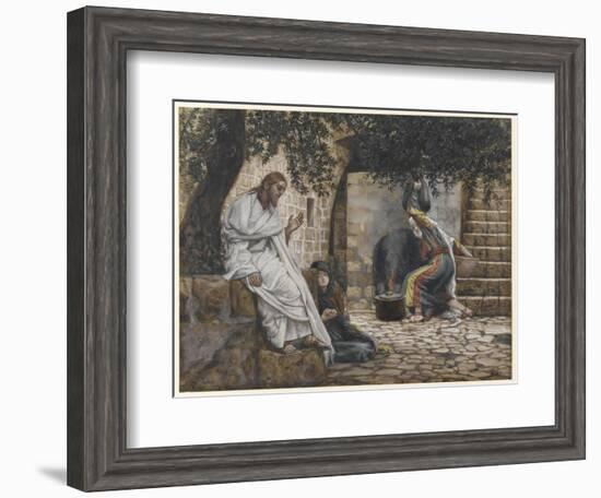 Mary Magdalene at the Feet of Jesus, Illustration from 'The Life of Our Lord Jesus Christ', 1886-94-James Tissot-Framed Giclee Print