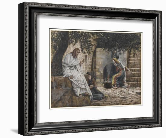 Mary Magdalene at the Feet of Jesus, Illustration from 'The Life of Our Lord Jesus Christ', 1886-94-James Tissot-Framed Giclee Print