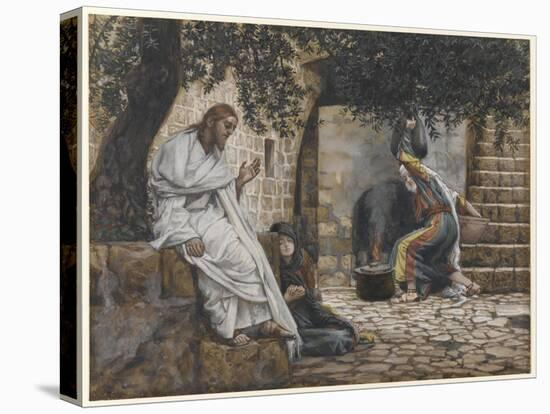 Mary Magdalene at the Feet of Jesus, Illustration from 'The Life of Our Lord Jesus Christ', 1886-94-James Tissot-Stretched Canvas