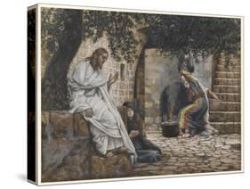 Mary Magdalene at the Feet of Jesus, Illustration from 'The Life of Our Lord Jesus Christ', 1886-94-James Tissot-Stretched Canvas