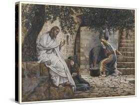 Mary Magdalene at the Feet of Jesus, Illustration from 'The Life of Our Lord Jesus Christ', 1886-94-James Tissot-Stretched Canvas