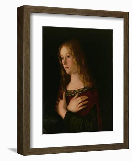 Mary Magdalene, Detail from the Virgin and Child with St. Catherine and Mary Magdalene, circa 1500-Giovanni Bellini-Framed Giclee Print