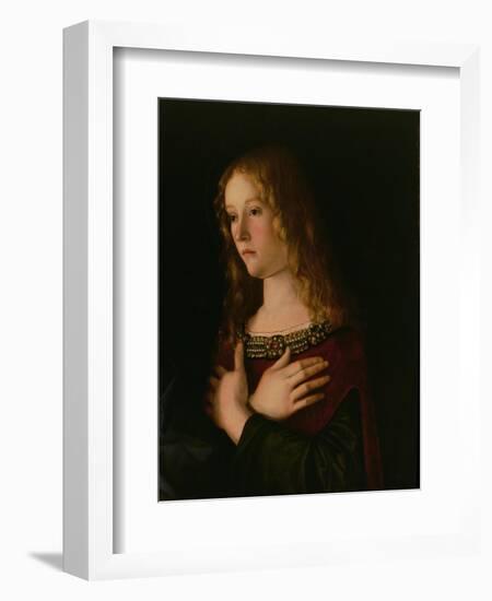 Mary Magdalene, Detail from the Virgin and Child with St. Catherine and Mary Magdalene, circa 1500-Giovanni Bellini-Framed Giclee Print