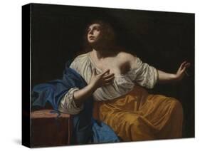 Mary Magdalene Penitent, C.1640 (Oil on Canvas)-Artemisia Gentileschi-Stretched Canvas