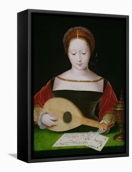 Mary Magdalene Playing a Lute-Master of the Female Half Lengths-Framed Stretched Canvas