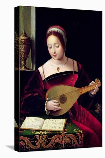 Mary Magdalene Playing the Lute-Master of the Female Half Lengths-Stretched Canvas