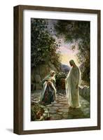 Mary Magdalene speaks to the risen Jesus - Bible-William Brassey Hole-Framed Giclee Print