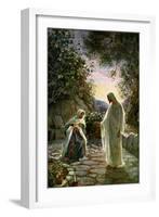 Mary Magdalene speaks to the risen Jesus - Bible-William Brassey Hole-Framed Giclee Print