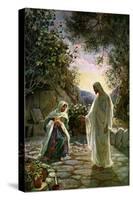 Mary Magdalene speaks to the risen Jesus - Bible-William Brassey Hole-Stretched Canvas