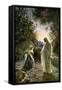 Mary Magdalene speaks to the risen Jesus - Bible-William Brassey Hole-Framed Stretched Canvas