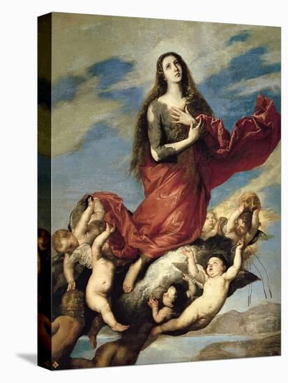 Mary Magdalene Taken Up to Heaven-José de Ribera-Stretched Canvas