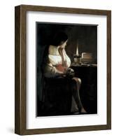 Mary Magdalene with a Night-Light, or the Terff Magdalene (La Madeleine a La Veilleuse)-Georges de La Tour-Framed Art Print