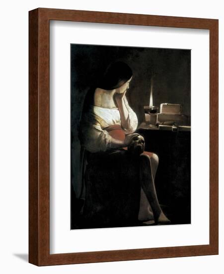 Mary Magdalene with a Night-Light, or the Terff Magdalene (La Madeleine a La Veilleuse)-Georges de La Tour-Framed Art Print