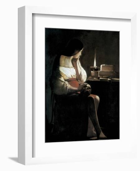 Mary Magdalene with a Night-Light, or the Terff Magdalene (La Madeleine a La Veilleuse)-Georges de La Tour-Framed Art Print