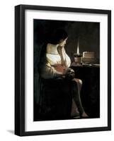 Mary Magdalene with a Night-Light, or the Terff Magdalene (La Madeleine a La Veilleuse)-Georges de La Tour-Framed Art Print