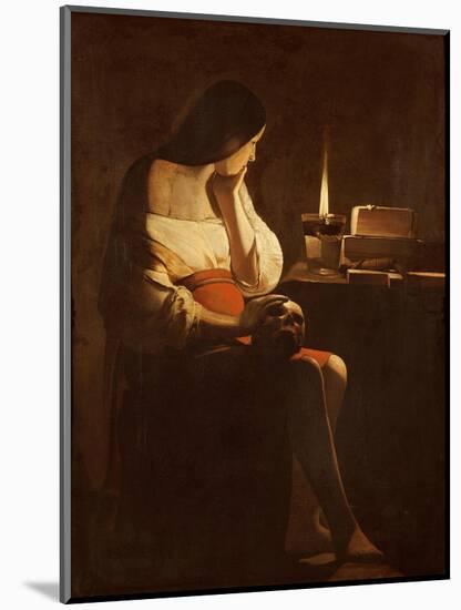 Mary Magdalene with a Night-Light, or the Terff Magdalene-Georges de La Tour-Mounted Giclee Print