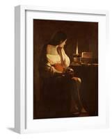 Mary Magdalene with a Night-Light, or the Terff Magdalene-Georges de La Tour-Framed Giclee Print