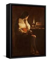 Mary Magdalene with a Night-Light, or the Terff Magdalene-Georges de La Tour-Framed Stretched Canvas