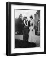 Mary of Teck (1867-195), Princess of Wales, with the Duchesse D'Aosta, 1908-null-Framed Giclee Print
