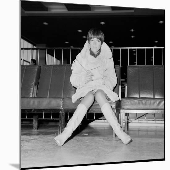 Mary Quant, at London Airport, on Her Way to Paris to Go to a Fancy Dress Ball.-null-Mounted Photographic Print