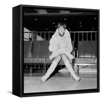 Mary Quant, at London Airport, on Her Way to Paris to Go to a Fancy Dress Ball.-null-Framed Stretched Canvas