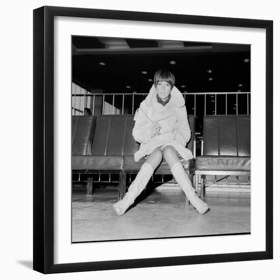 Mary Quant, at London Airport, on Her Way to Paris to Go to a Fancy Dress Ball.-null-Framed Premium Photographic Print