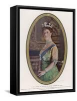 Mary, Queen of George V, Wearing a Crown with the Koh-I-Noor Diamond Set in the Centre-null-Framed Stretched Canvas