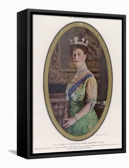 Mary, Queen of George V, Wearing a Crown with the Koh-I-Noor Diamond Set in the Centre-null-Framed Stretched Canvas