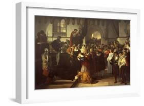 Mary Queen of Scots Being Led to the Scaffold, 1827-Francesco Hayez-Framed Giclee Print