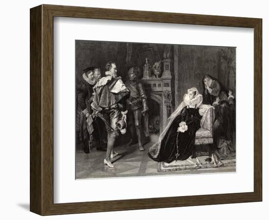 Mary Queen of Scots is Told of Her Imminent Execution-D. Raab-Framed Art Print