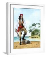 Mary Read, (1690-172), British Pirate's Mate-Karen Humpage-Framed Giclee Print