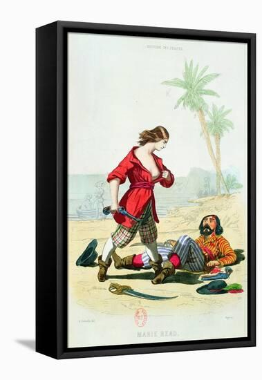 Mary Read from "Histoire Des Pirates" by P. Christian-Alexandre Debelle-Framed Stretched Canvas