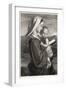 Mary Reads a Prayer Book While Jesus Watches-Vernon-Framed Art Print