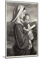 Mary Reads a Prayer Book While Jesus Watches-Vernon-Mounted Art Print
