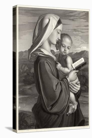 Mary Reads a Prayer Book While Jesus Watches-Vernon-Stretched Canvas