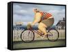 Mary’s New Bike-Lowell Herrero-Framed Stretched Canvas